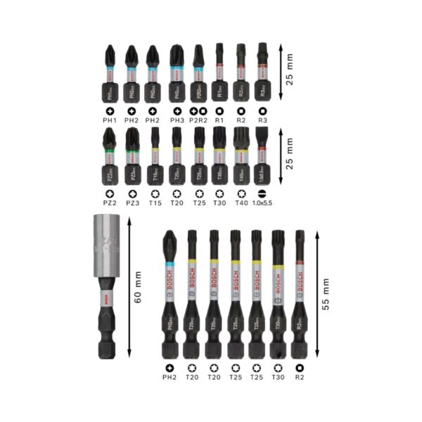 Комплект битове Bosch 2608521U75, 24 бр