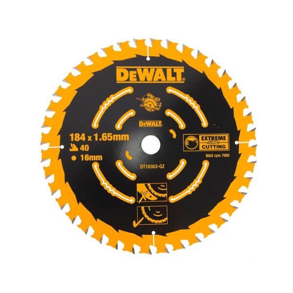 Циркулярен диск за дърво DeWalt DT10303, 184 мм