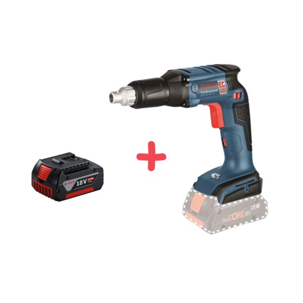Акумулаторен винтоверт за сухо строителство BOSCH GSR 18V-EC TE + ПОДАРЪК Батерия 5.0Ah