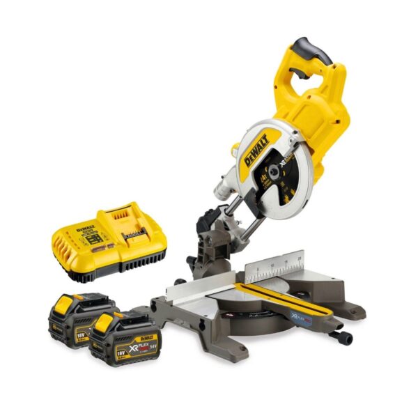 Акумулаторен настолен циркуляр с герунг DeWALT DCS777T2, 54 V, ф 216 мм