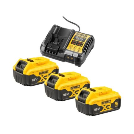 Комплект зарядно устройство и 3 батерии DeWALT DCB1104P3, 12-18V, 5Ah