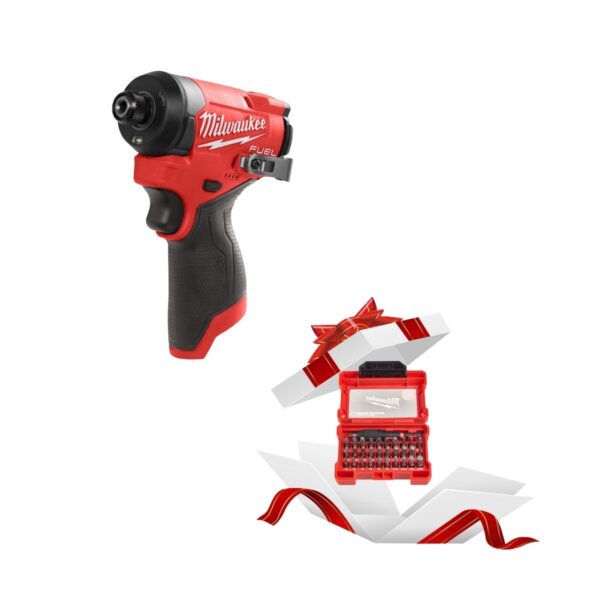 Акумулаторен винтоверт Milwaukee M12FID2-0, 12V, 1/4", 170Nm + ПОДАРЪК Ударни накрайници