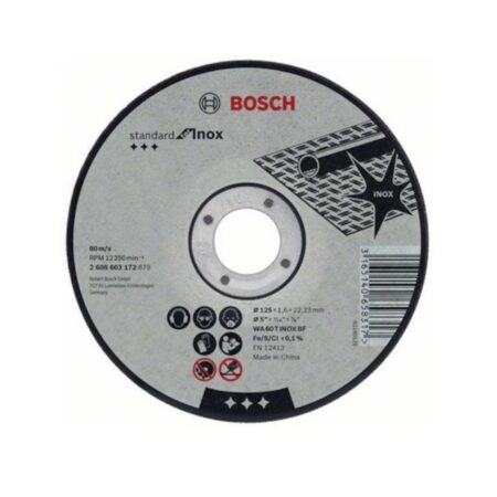 Диск за рязане на неръждаема стомана и метал Bosch 2608603172, ф125x1.6 мм,