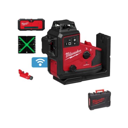 Лазерен нивелир Milwaukee M12A3PLO-0C, зелен, 360°, 4933499001