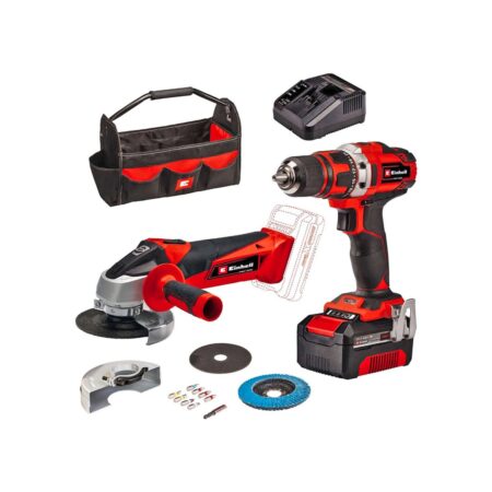 Комплект акумулаторен винтоверт и ъглошлайф Einhell TE-TK 18/2 Li Kit, 18 V, 4257240