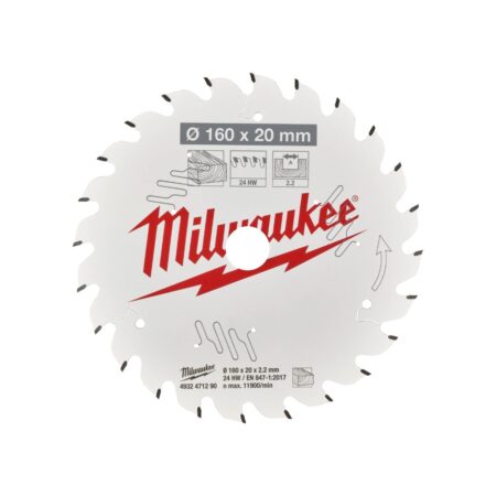 Циркулярен диск за дърво Milwaukee 4932471290, 160x20мм, 24 зъба